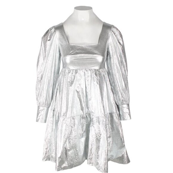 Rachel Antonoff Christa Empire Dress in Silver 2 NWT - Picture 3 of 6